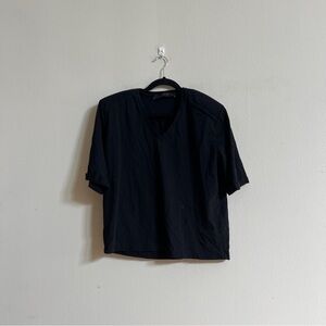 Federica Tosi T-shirt woman Women Black T-Shirts Shoulder Pads